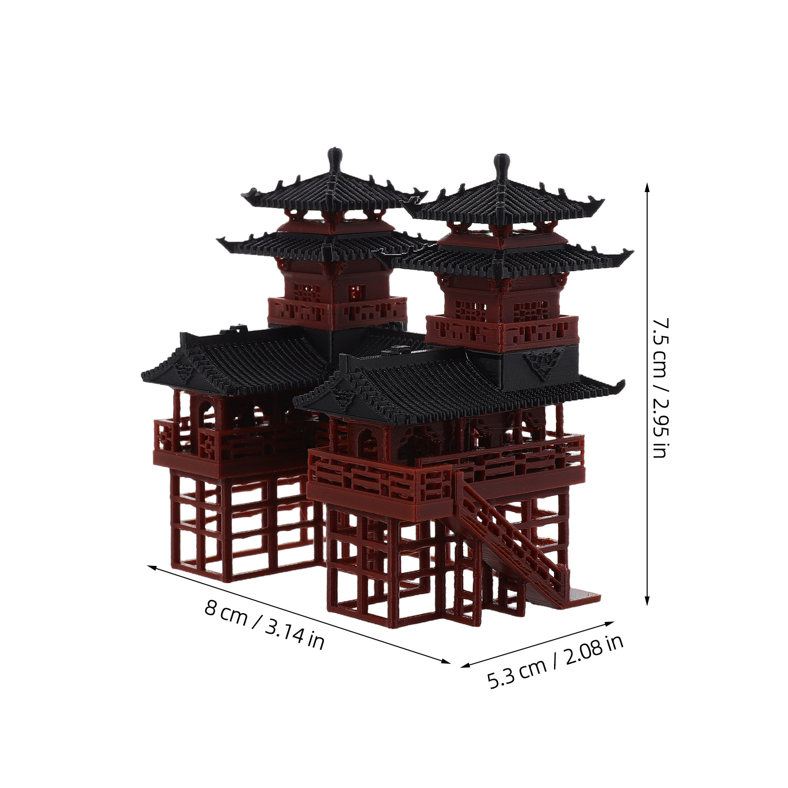 Miniature Twin Pagoda Statue D - đánh giá và giá Bonsai Garden Landscape Design