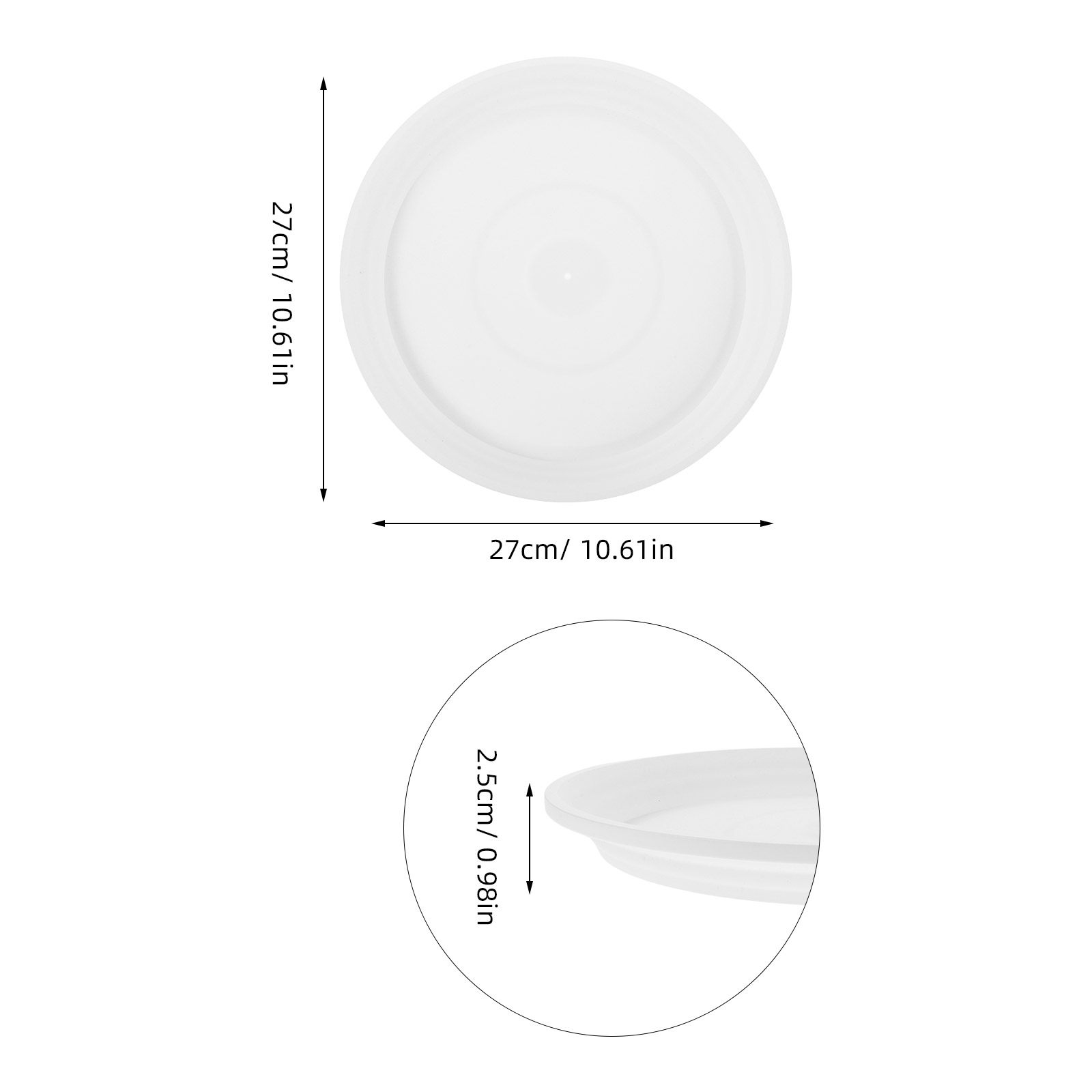 6Pcs 10.61 Inch Round Plastic  - đánh giá và giá Drip Tray Saucer